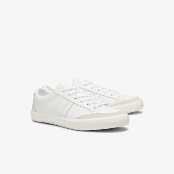 Lacoste Coupole Leather Textured Sneakers - Tenisky Dámské Bílé / Šedé | CZ-wOKrIi